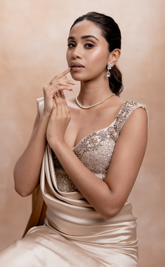 DESIGNER SAREE DRAPED WEDDING GOWN