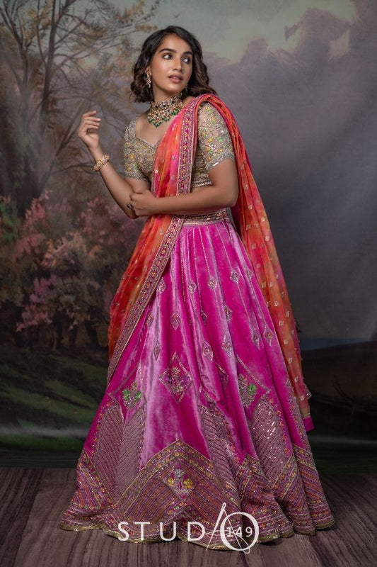 DESIGNER VELVET WEDDING LEHENGA