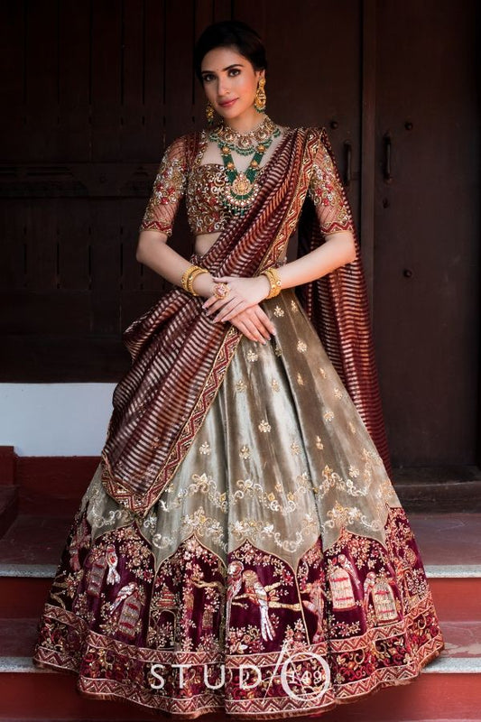 VELVET RECEPTION WEDDING LEHENGA