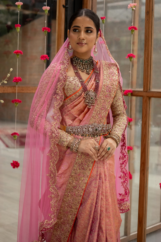 KANJEEVARAM MUHURTAM SAREE IN PINK