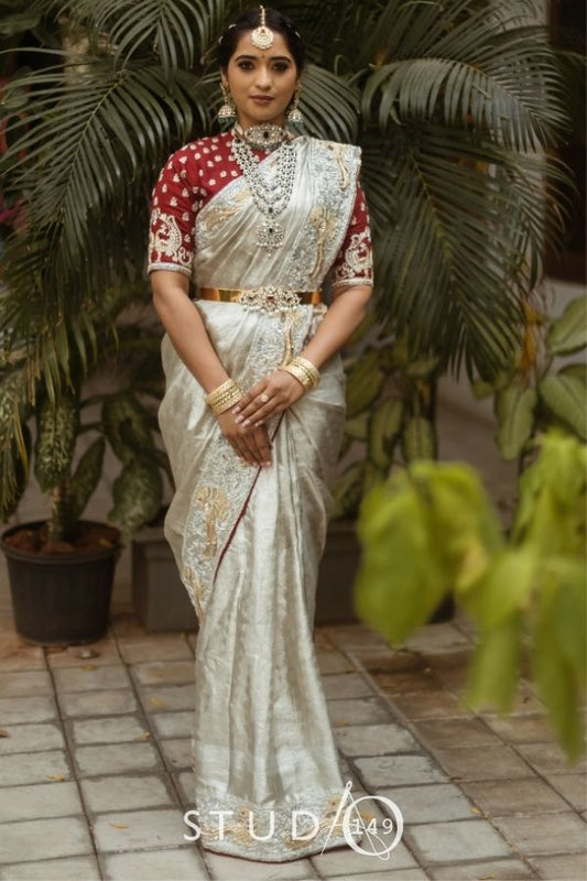 MUHURTAM WEDDING SAREE IN SILVER