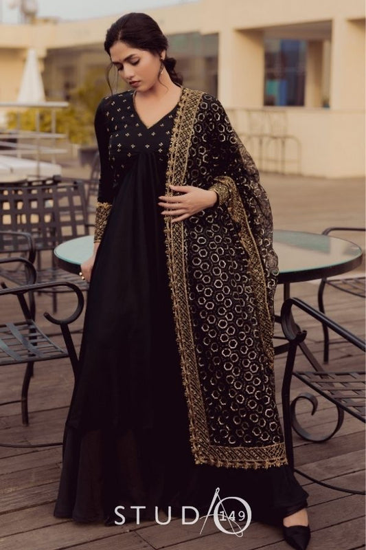BRIDAL ANARKALI IN BLACK