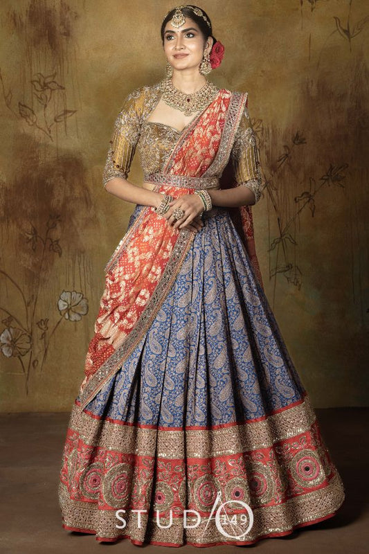 WEDDING LEHENGA IN COBALT BLUE