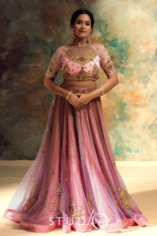 HAND EMBROIDERED BRIDAL LEHENGA