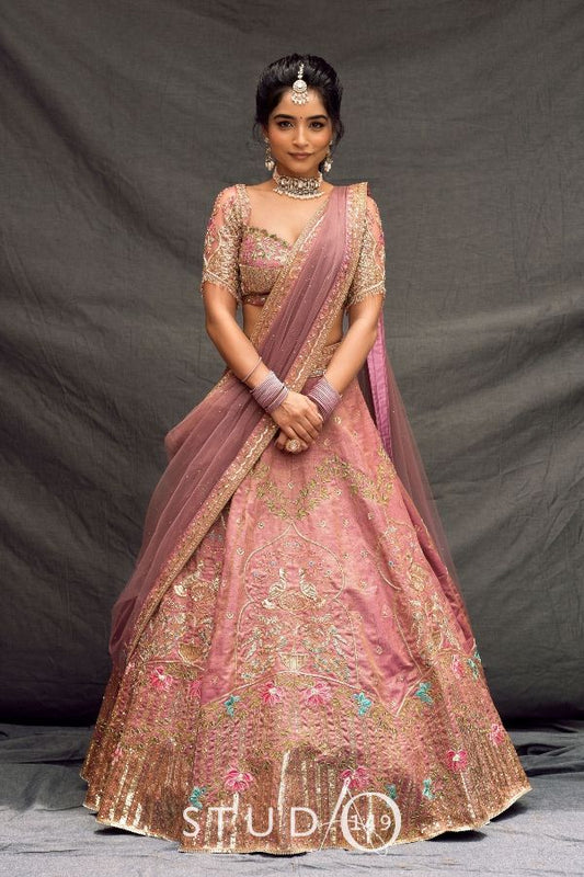 WEDDING BRIDAL LEHENGA IN RAW SILK