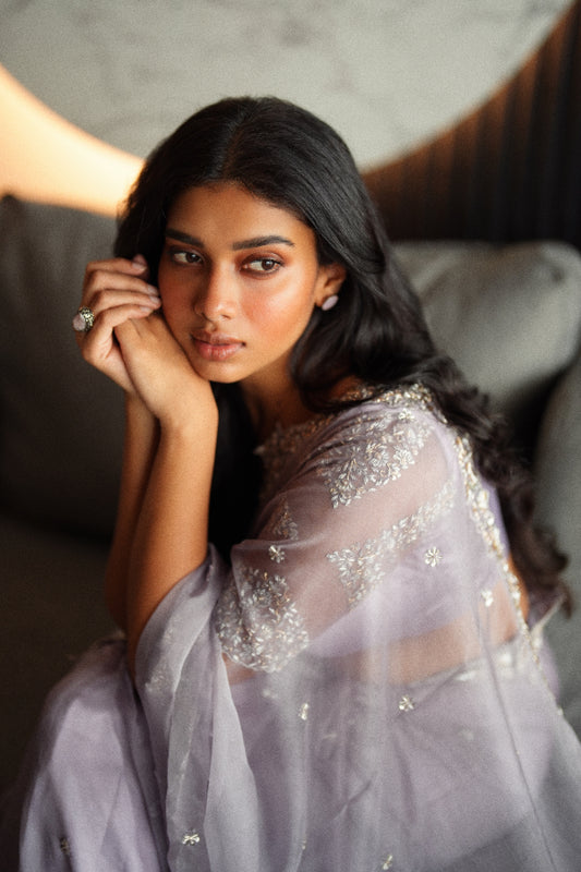 DESIGNER COCKTAIL SAREE IN ORGANZA