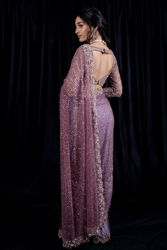 CONTEMPORARY DESIGNER MAUVE SAREE