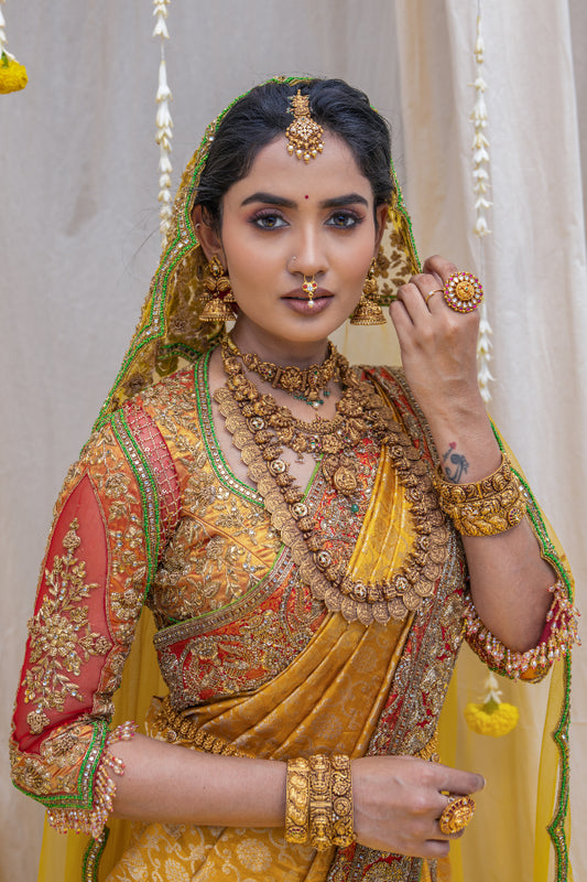 BRIDAL KANJEEVARAM MUHURTAM SAREE IN GOLD