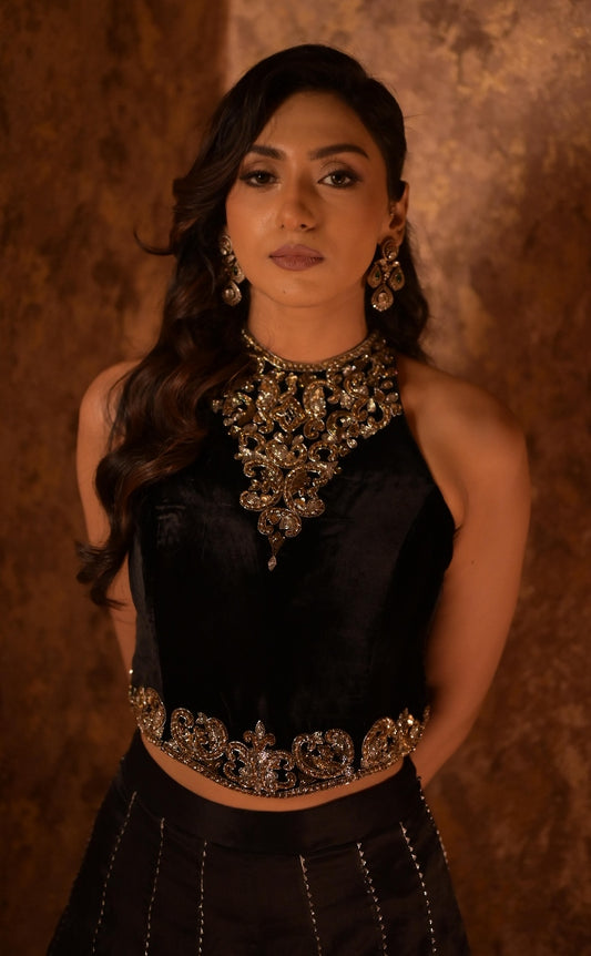 DESIGNER CO-ORD SET IN BLACK