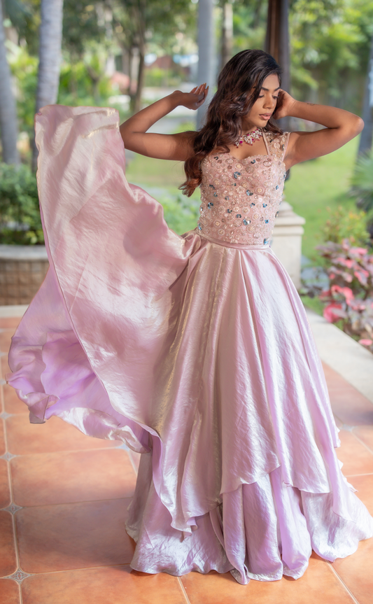 Embilished Corset top and Skirt set | Bridal wear for Cocktail/ Sangeet in Chennai by Studio149