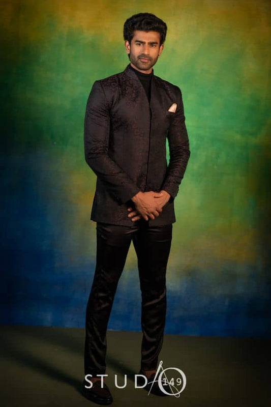 DESIGNER BANDHGALA OUTFIT IN BLACK