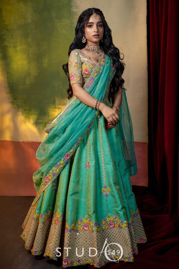 Raw silk tissue Reception Lehenga Bridal Wedding Outfit – Studio