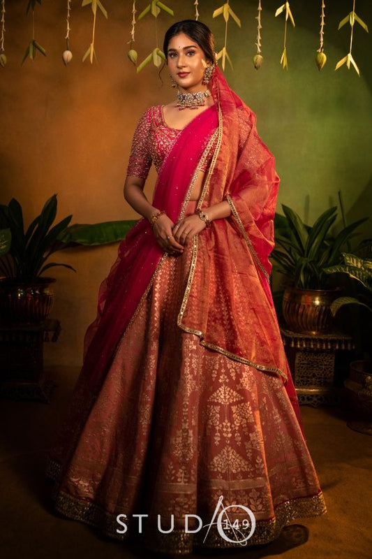 DESIGNER BRIDAL BANARES LEHANGA SET IN SILK