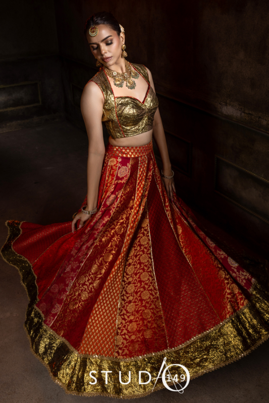 Banaras Panelled Bridal Lehenga – Sangeet & Wedding Wear