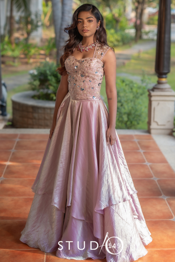 Embellished Corset top and Skirt set