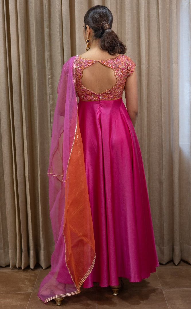 BRIDESMAID ANARKALI IN PINK Medium BRIDESMAID ANARKALI IN PINK Medium