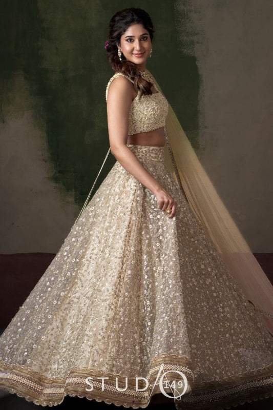 DESIGNER OFF WHITE BRIDAL LEHENGA