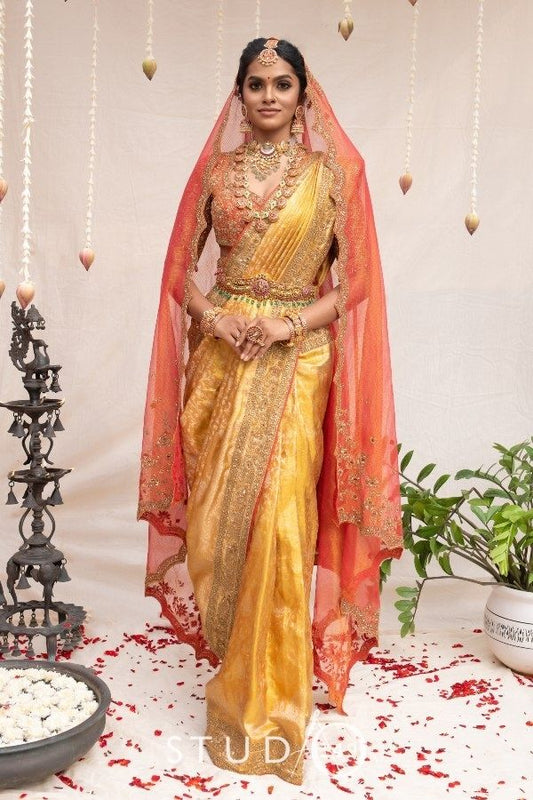 BRIDAL MUHURTHAM SAREE IN GOLD