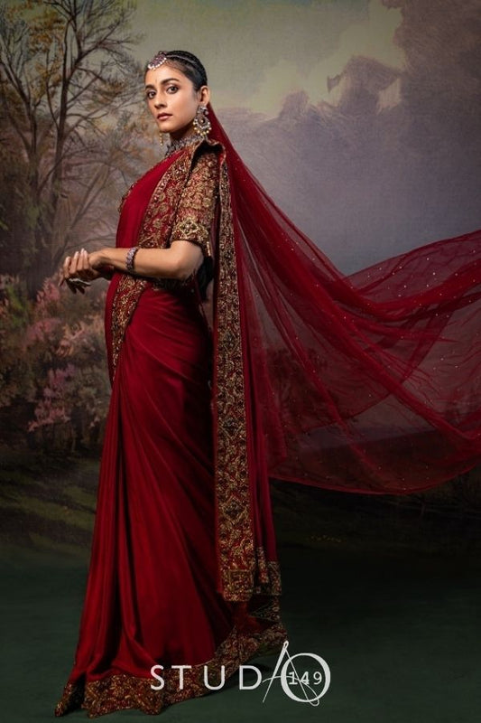 WEDDING RECEPTION SAREE SET