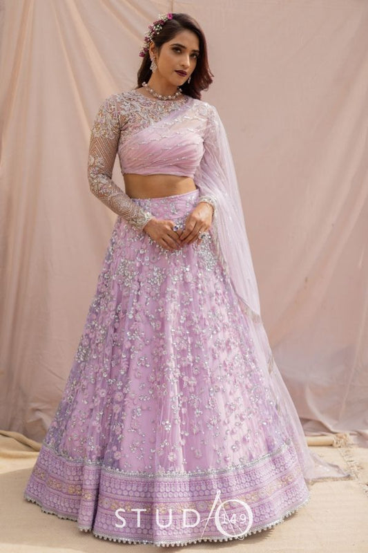 BRIDAL WEDDING LEHENGA IN LILAC