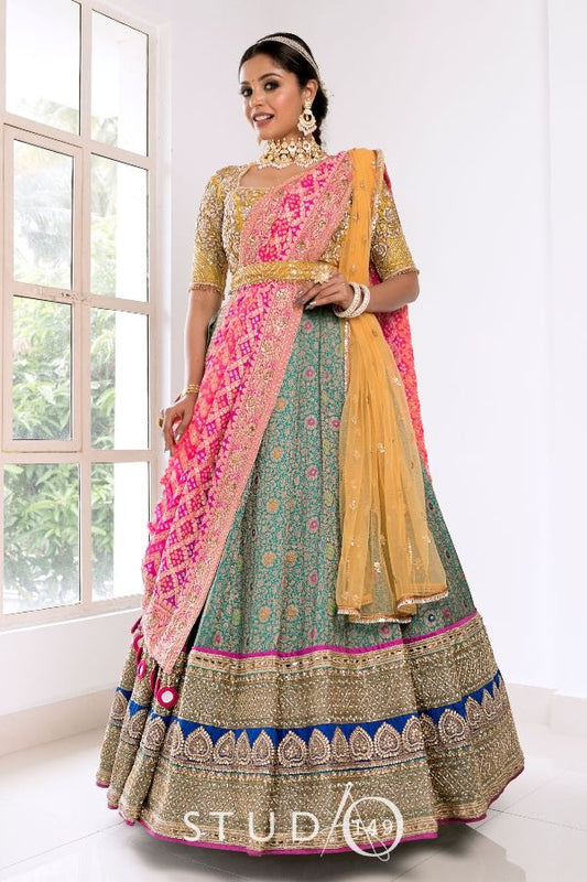 DESIGNER PLEATED BANARES LEHENGA
