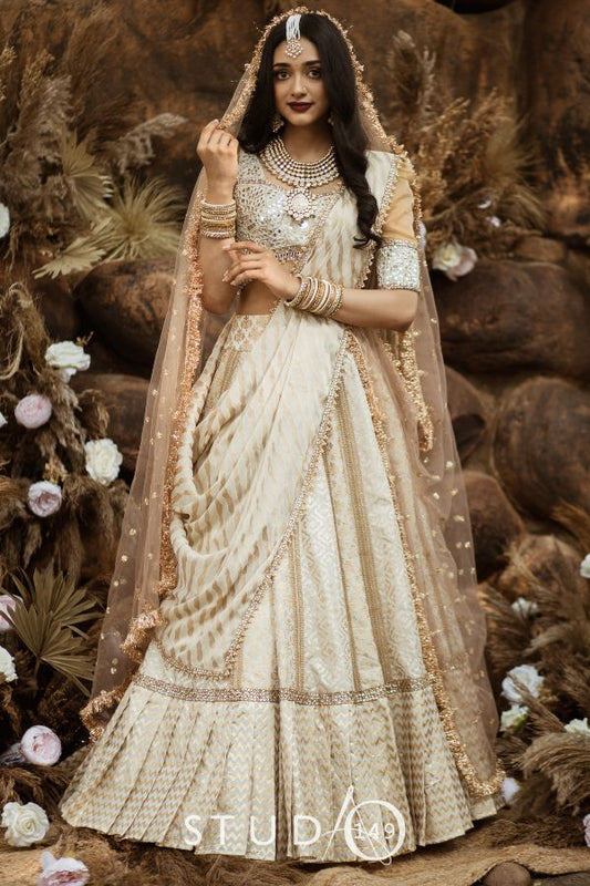 BANARES BRIDAL LEHENGA IN IVORY