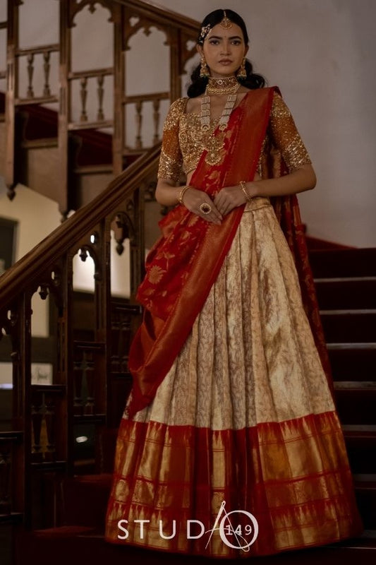 BANARES DESIGNER KANJEEVARAM HALF SAREE