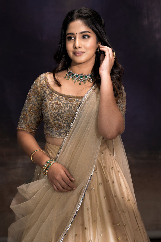 DESIGNER GOLD EMBELLISHED LEHENGA