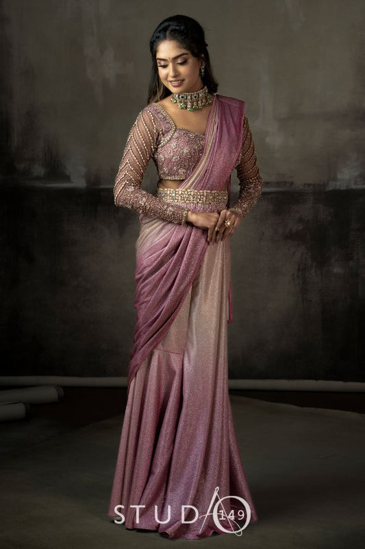 CONTEMPORARAY DESIGNER DRAPED SAREE