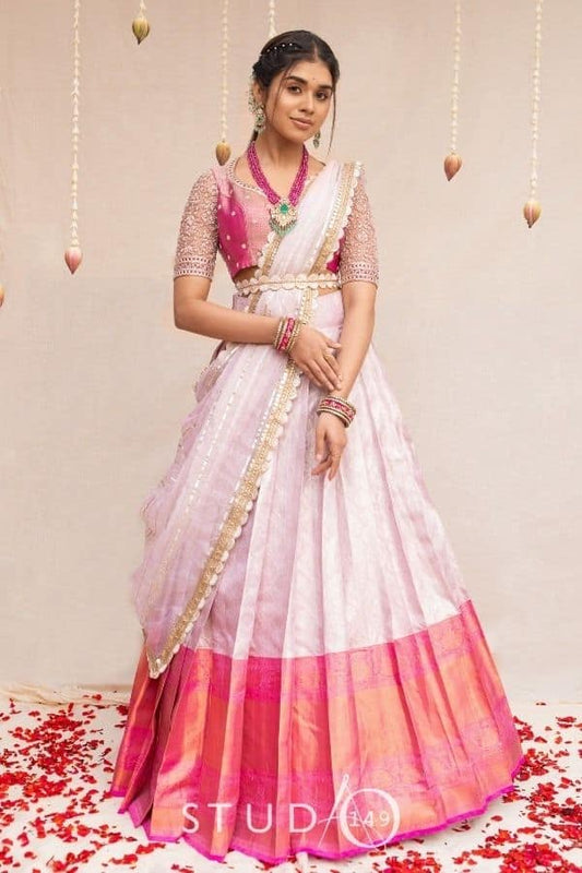 DESIGNER KANJEEVARAM HALF SAREE SET