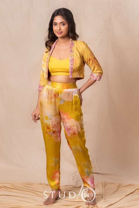 DESIGNER PRINTED JACKET OUTFIT
