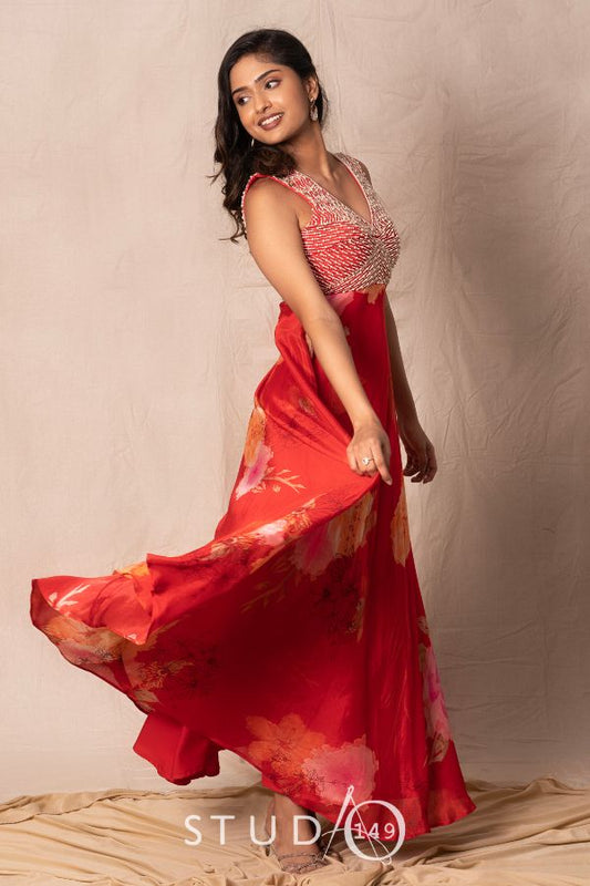 DESIGNER FLORAL PRINTED ANARKALI
