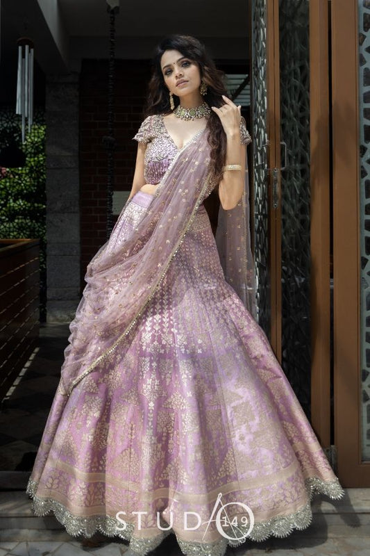 BRIDAL DESIGNER LEHENGA IN LILAC