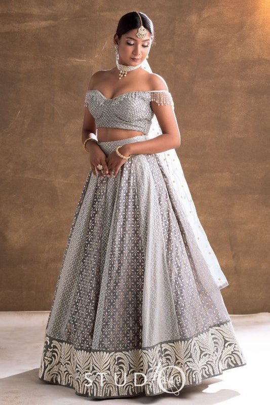 GREY BRIDAL LEHENGA