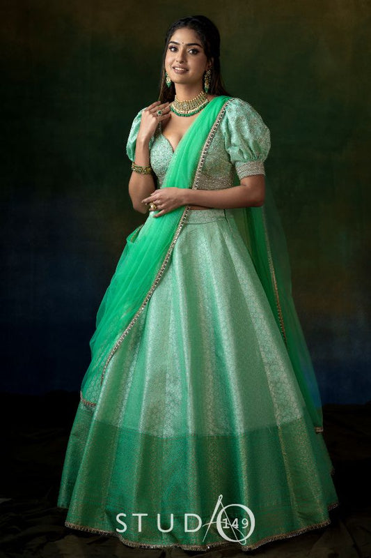 BRIDAL BROCADE LEHENGA SET