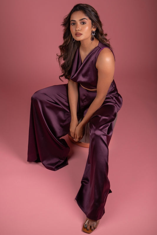 DESIGNER CO-ORD SET IN PURPLE