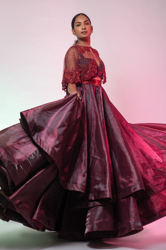 EMBROIDERED RECEPTION GOWN