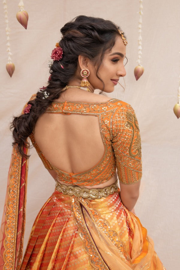 Bridal Designer Pattu Half saree Wedding Outfit Studio149