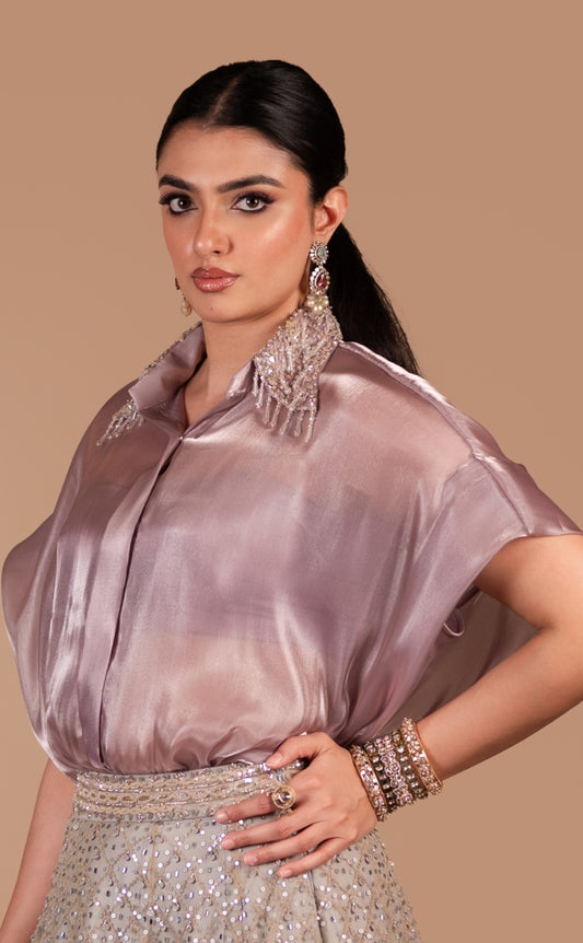Mauve Embellished Corset Blouse – Studio 149 Signature Trousseau | Reception| Sangeet & Cocktail