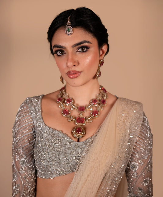 Grey & Peach Ombre Lehenga |Bridal wear for sangeet | cocktail| wedding celebrations by Studio 149, chennai