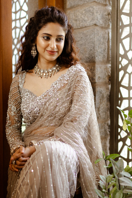 CONTEMPORARAY DESIGNER BRIDAL SAREE
