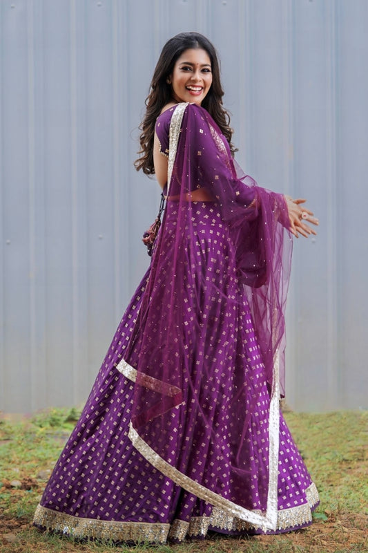 PURPLE BANARES BRIDAL LEHENGA