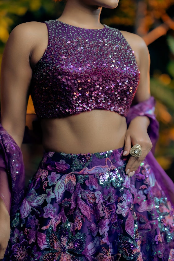 Designer embellished crop top and skirt Bridal wear Studio 149 Fashion