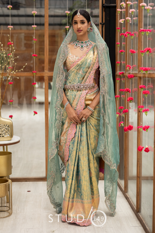 KANJEEVARAM BRIDAL SAREE IN BLUE