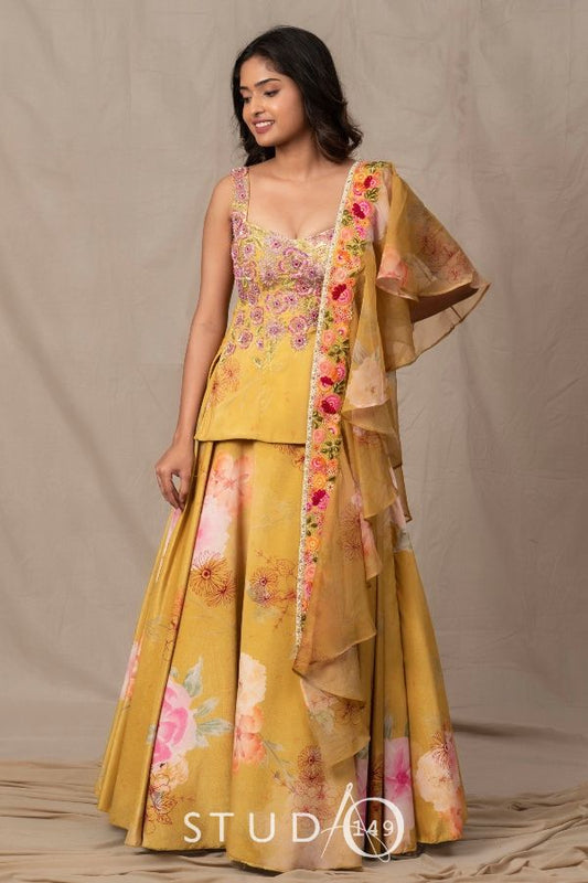 PRINTED DESIGNER SHORT KURTI & SKIRT