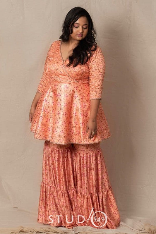 DESIGNER PRINTED PEPLUM OUTFIT