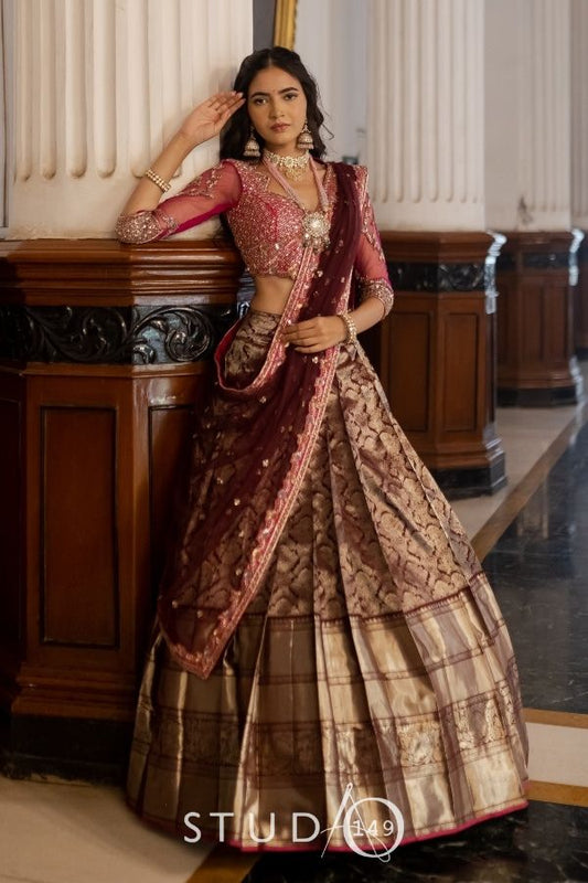 KUMARI PATTU HALF SAREE SET