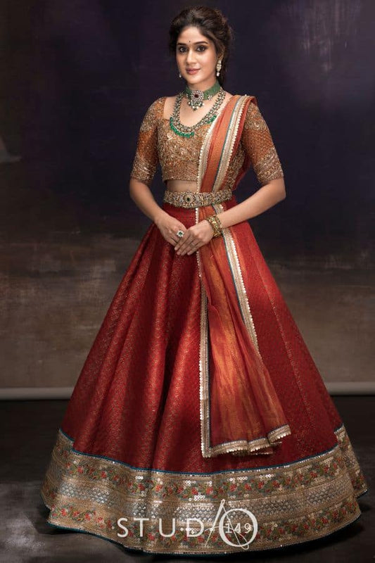 DESIGNER BRIDAL BROCADE LEHENGA