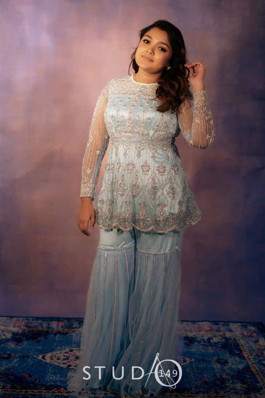 DESIGNER EMBELLISHED SHARARA SET