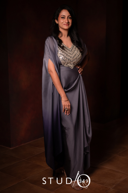 DESIGNER DRAPE SET IN GREY